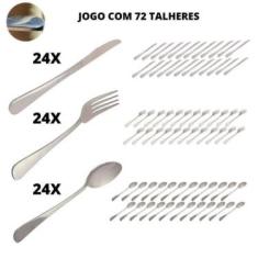 Imagem de Conjunto Talheres Inox Luxo 72 Pçs Garfo Colher Faca - Univendas