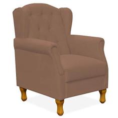 Imagem de Poltrona Decorativa Para Sala de Estar Yara P02 Corino Camel - Lyam Decor