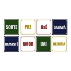 Imagem de Kit 8 Quadros Decorativos Mdf Estilo Vintage Palavras 30X20