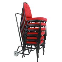 Imagem de Kit com 6 Cadeiras Empilháveis para Auditórios Linha Hotel Vermelho