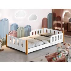 Imagem de Cama Montessoriana Infantil com Grade Camila Branco
