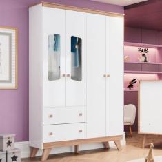 Imagem de Guarda Roupa Infantil 4 Portas 2 Gavetas Confete Henn