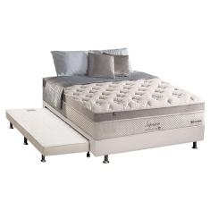 Imagem de Cama Box c/Auxiliar Casal: Colchão Anjos MasterPocket Impressione + Base crc Courano Branco(138x188)