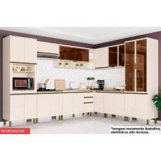 Imagem de Cozinha Modulada Henn Connect 13 Peças (4Aéreos+4Balcões+2Paneleiros+3Complementos) C5P83 Off White-Henn