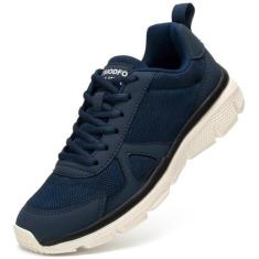 Imagem de TSIODFO Tênis masculino sem cadarço casual para caminhada, Azul marinho, 41