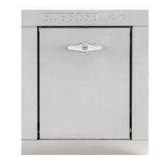 Imagem de Porta universal para calha de lixo em relevo de aço inoxidável – Classificação de fogo articulada com autofechamento sem ruído e aprovada pela UL