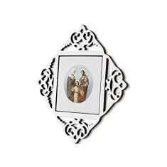Imagem de Quadro religioso Sagrada Família 15 x 15 cm Design Medalhas