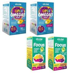 Imagem de 2x Focus Kids Para Memória + 2x Super Ômega 3 - Ekobé Kids