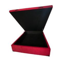 Imagem de Cama Box Baú Casal Suede Vermelho  Com Pistão A Gás - Imperium Do Sono
