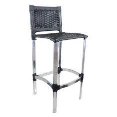 Imagem de Banqueta Em Alumínio Para Edícula, Cozinha, Balcão Preto