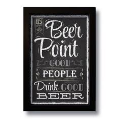 Imagem de Quadro Decorativo Frase Bebidas Beer Point Vintage 33x43 Cm