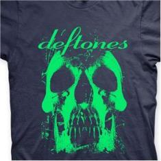 Imagem de Camiseta Deftones Marinho e Verde em Silk 100% Algodão