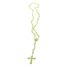 Imagem de HELYZQ Terço de plástico com contas luminosas, colar catolicismo, joia religiosa