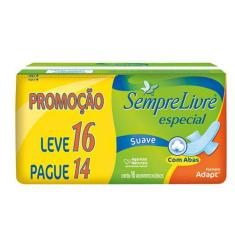 Imagem de Absorvente Sempre Livre Adapt Especial Suave Com Abas 16 Unidades