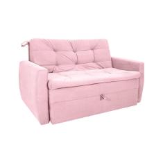 Imagem de Sofá Cama Meg 2 Lugares Veludo Turkey Rosa Matrix