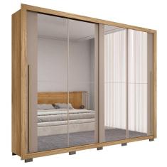 Imagem de Guarda Roupa Casal 2 Portas De Correr E 8 Espelhos Praticus Buriti Fendi Caemmun
