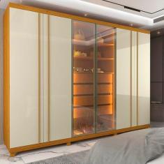 Imagem de Guarda Roupa 6 Portas LED Absolut Reflecta Naturale Off White - Gelius