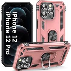 Imagem de ADDIT Capa de telefone para iPhone 12/iPhone 12 Pro, [Grau Militar] Capa protetora testada contra quedas de 4,5 metros com suporte magnético para carro para iPhone 12/iPhone 12 Pro 6,1 polegadas -