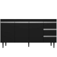 Imagem de Balcão Gabinete De Cozinha Martin 1.60M S/ Tampo 3 Gavetas 3 Portas Pr