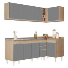 Imagem de Armário De Cozinha Modulado De Canto Esquerdo 4 Peças Cp51 Com Pia Ino