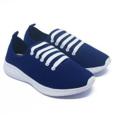 Imagem de Tênis Feminino Calce Fácil Com Cadarço Falso Macio E Confortável - Sem