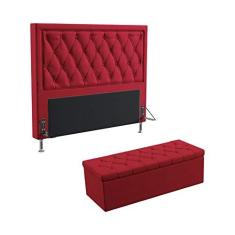 Imagem de Kit Cabeceira Centaurus 140 Para Cama de Casal e Calçadeira Sagitarius Sued  Aradecor