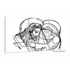 Imagem de Quadro Decorativo Sala Quarto Escritório Jesus Traços 120x60