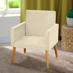 Imagem de Poltrona Decorativa Nina Suede Bege para Escritório