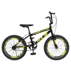 Imagem de Bicicleta Aro 20 Kls Free Style Gold Freio V-Brake, Preto, Amarelo, Pr