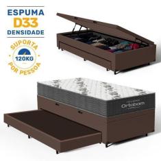 Imagem de Cama Box Baú com Colchão de Espuma D33  Ortobom Airtech 100 + Auxiliar