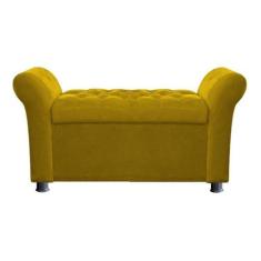 Imagem de Recamier Calçadeira Bau Egeo 158 X 51 Suede Mostarda - Dominic Decor