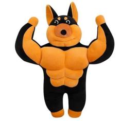 Imagem de Travesseiro decorativo para cachorro, boneca de pelúcia para cachorro, Brinquedo de pelúcia engraçado para cachorro musculoso, Peluches de animais flexíveis, brinquedos infantis portáteis para quarto,
