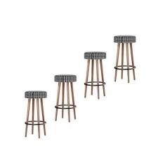 Imagem de Kit 4 Banquetas Altas Estofadas Atenas 70cm Cardan - Adz