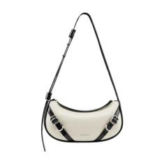 Imagem de Bolsa pequena de couro para mulheres: bolsas de ombro pretas bolsa transversal - alças ajustáveis para férias clássicas femininas, Branco