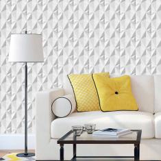 Imagem de Papel Parede 3D Losango Pirâmide Transversal Adesivo Lavavel
