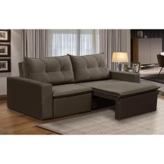 Imagem de Sofá Retrátil 2 Lugares 1,80m Luna Suede Marrom Adonai Estofados