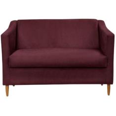 Imagem de Namoradeira Sofá 2 Lugares Suede Bordo