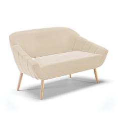 Imagem de Namoradeira 02 Lugares Giovana Suede Pés Palito Natural - D'Rossi