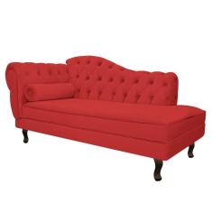 Imagem de Diva Recamier Diana 130cm Lado Direito Corano - Adj Decor Cor Vermelho