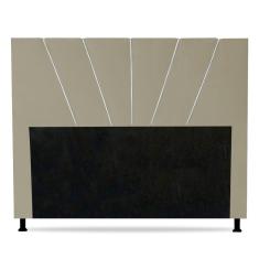 Imagem de Cabeceira Cama Box Casal Dallas 140cm Veludo Bege - Desk Design