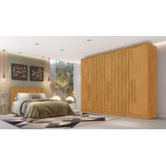 Imagem de Guarda Roupa Casal Ripado 6 Portas 4 Gavetas - Oxford-Peroba - Made Ma
