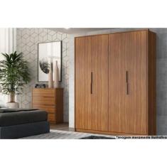 Imagem de Guarda Roupa Casal 4 Portas Attore Amêndola Touch - Demóbile