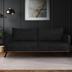 Imagem de Sofá Zeki 2 Lugares 180 Cm Linho Boucle Preto