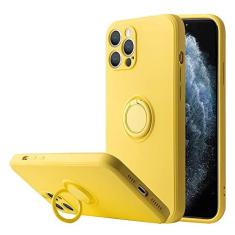 Imagem de Suporte magnético para anel de dedo de silicone líquido para iphone 13 12 11 pro max mini xr xs max 7 8 plus se 2020 capa de telefone, amarelo, para iphone 13 pro