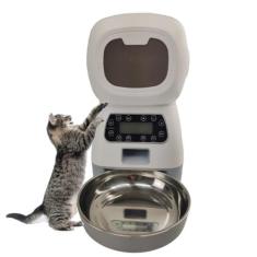 Imagem de Comedouro Programavel Comida Raçao Pet Gato Cachorro Animais Automatico Horario Porçoes Bichos Petshop
