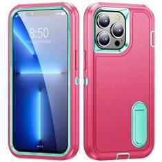 Imagem de Capa de defesa à prova de choque de armadura pesada para iphone 13 14 pro max 11 12 pro max 6 6s 7 8 plus se 2022 x xs xr suporte de metal tampa traseira, rosa vermelha, ciano, para iphone se 2022