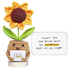 Imagem de Boneca de crochê Plant Gossby Positive Sunflower com cartão de present