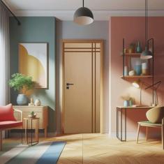 Imagem de Porta de Madeira Bondoor 210x62cm Friso 03 Jb Portas Ipê