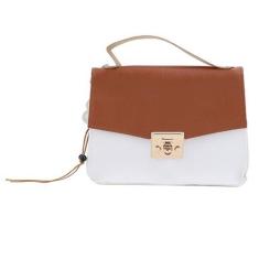 Imagem de Bolsa Fofa Feminina Bolsa de Ombro Alça Superior Com Design de Bloqueio de Cor Adequada para Qualquer Idade (Marrom)