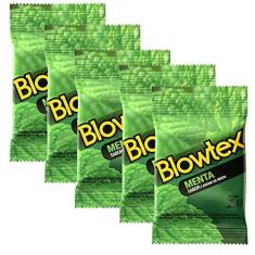 Imagem de Kit c/ 5 Pacotes Preservativo Blowtex Menta c/ 3 Un Cada